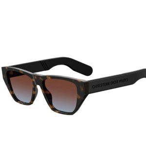Christian Dior InsideOut2 Dark Havana/Black Geometric Flat Top 54mm Sunglasses